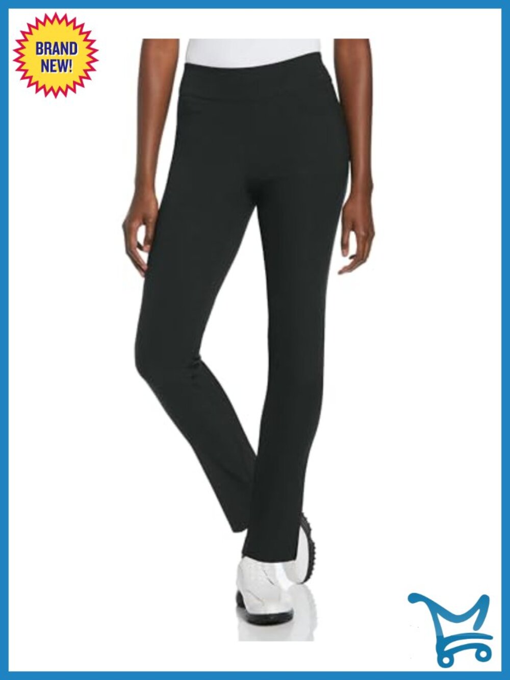 Stretch Golf Pants Pull-On Waist Tummy Control Moisture Wicking Sun Protection